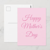 Happy Moederdag light roze script elegant Briefkaart (Voorkant / Achterkant)