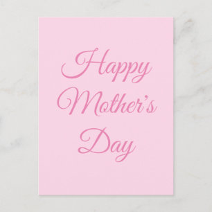 Happy Moederdag light roze script elegant Briefkaart