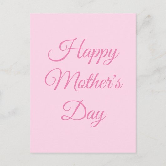 Happy Moederdag light roze script elegant Briefkaart (Voorkant)