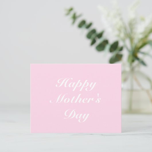Happy Moederdag light roze script elegant chic Briefkaart (Staand voorkant)