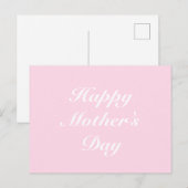 Happy Moederdag light roze script elegant chic Briefkaart (Voorkant / Achterkant)