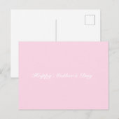 Happy Moederdag light roze wit elegant script Briefkaart (Voorkant / Achterkant)