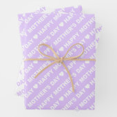 Happy Moederdag Lila en White Inpakpapier Vel (In situ)
