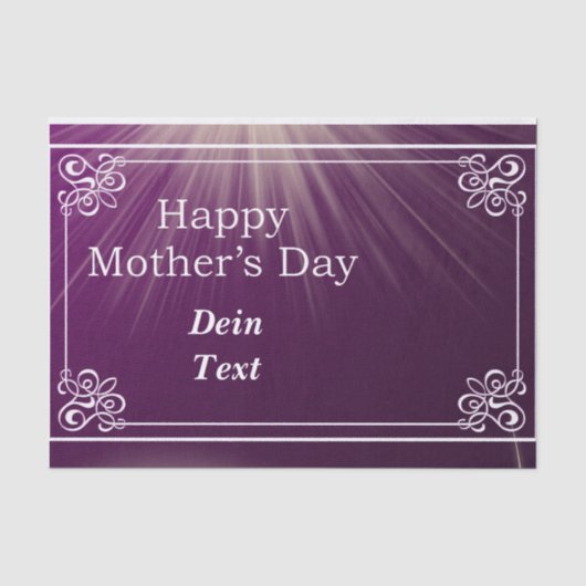 Happy Moederdag, lila hintergrund mit rahmen Ban Tissuepapier (Voorkant)