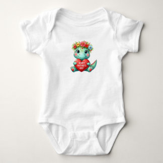 Happy Moederdag Little Green Dinosaur Romper