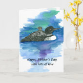 Happy Moederdag Loon Bird Baby Loonlet Kaart (Gele Bloem)