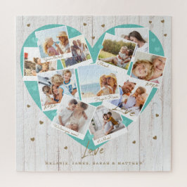 Happy Moederdag Love Heart Shape Photo Collage Legpuzzel