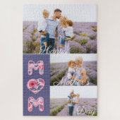 Happy Moederdag Ma Foto Collage & Florals Legpuzzel (Verticaal)