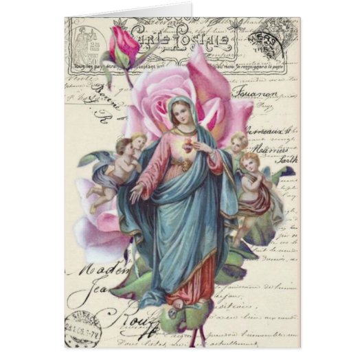 Happy Moederdag | Maagd Mary Pink Rose zonder bloz (Voorkant)