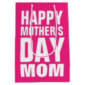 Happy Moederdag mam aangepaste roze Medium Cadeauzakje (Achterkant)
