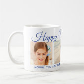 Happy Moederdag Mam Blue Script Photo Collage Koffiemok (Links)