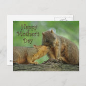 Happy Moederdag - Mam en Baby Eekhoorn Briefkaart (Voorkant / Achterkant)