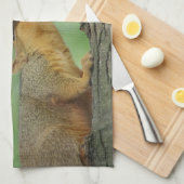 Happy Moederdag - Mam en Baby eekhoorn Theedoek (Quarter Fold)