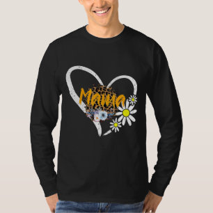 Happy Moederdag mam Heart Daisy Flower Rainbow T-shirt