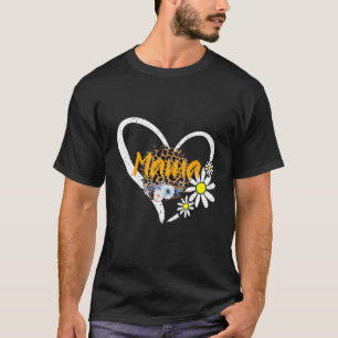 Happy Moederdag mam Heart Daisy Flower Rainbow T-shirt