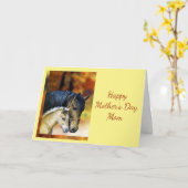 Happy Moederdag mam Moeder, Horse Equestrian Kaart (Gele Bloem)