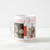 Happy Moederdag mam roze script met 3 foto's Koffiemok (Voorkant links)