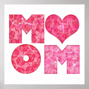 Happy Moederdag mama Alphabet Poster