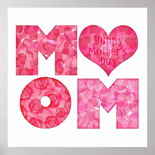 Happy Moederdag mama Alphabet Poster (Voorkant)