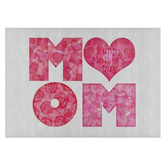 Happy Moederdag mama Alphabet Snijplank (Voorkant)