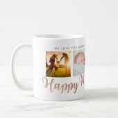 Happy Moederdag mama Faux Roos Gold Photo Grid Koffiemok (Links)
