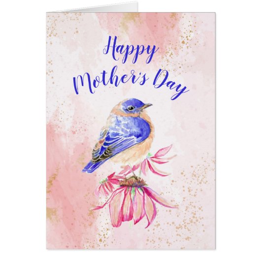 Happy Moederdag mama moeder Bluebird Art (Voorkant)
