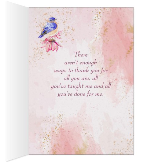 Happy Moederdag mama moeder Bluebird Art (Binnen (Rechts))