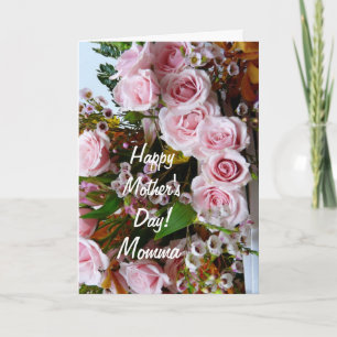 Happy Moederdag-mama/ roze rozen Kaart