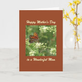 Happy Moederdag mama Wenskaart Butterfly Kaart (Gele Bloem)