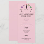 Happy Moederdag-menu met zwarte kat Menu (Voorkant / Achterkant)