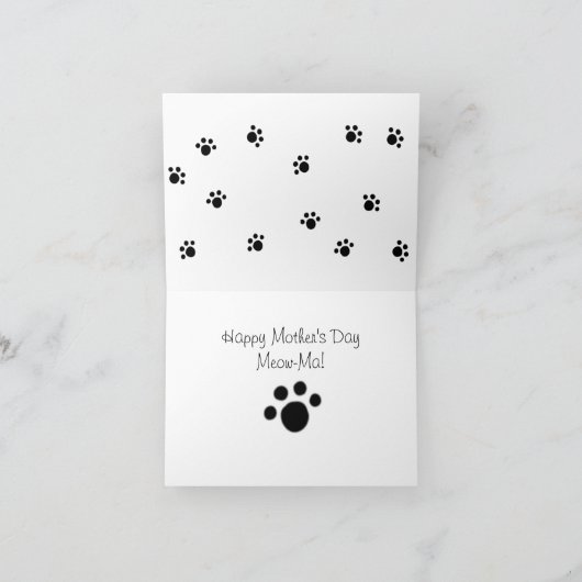Happy Moederdag Meow-ma Kaart (Binnen)