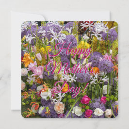 Happy Moederdag met bloemen Aankondiging