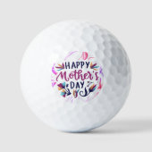 Happy Moederdag met bloemen Golfballen (Voorkant)