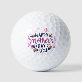 Happy Moederdag met bloemen Golfballen