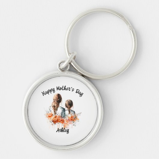 Happy Moederdag met Daughter Sleutelhanger (Voorkant)
