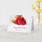 Happy Moederdag met een enkele rode roodroos Kaart (Gele Bloem)