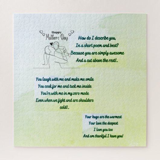 Happy Moederdag met een origineel gedicht Legpuzzel (Verticaal)