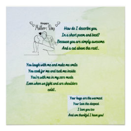 Happy Moederdag met een origineel gedicht Perfect Poster