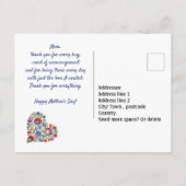 Happy Moederdag met Folklore Heart-tekst Briefkaart (Achterkant)