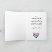 Happy Moederdag met Folklore Heart-tekst Kaart (Binnen)