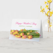 Happy Moederdag met gele en Oranje Tulips Kaart (Gele Bloem)
