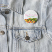 Happy Moederdag met gele en Oranje Tulips Ronde Button 5,7 Cm (In situ)