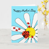 Happy Moederdag met Ladybug en baby's Kaart (Gele Bloem)