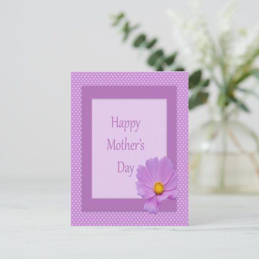 Happy Moederdag met lichte Paarse ventilator Briefkaart (Staand voorkant)