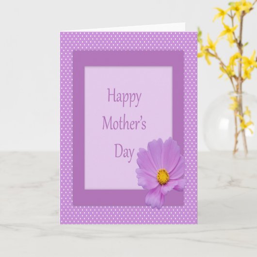 Happy Moederdag met lichte Paarse ventilator Kaart (Gele Bloem)