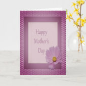 Happy Moederdag met Paarse Vloervakantie Kaart (Gele Bloem)