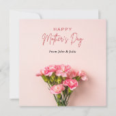 Happy Moederdag met roze bloemen Wenskaart Feestdagenkaart (Voorkant)
