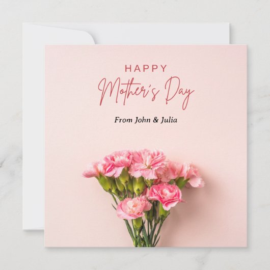 Happy Moederdag met roze bloemen Wenskaart Feestdagenkaart