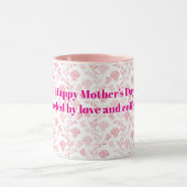 Happy Moederdag met roze rozen bloemenpatroon Mok (Midden)