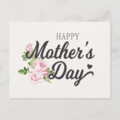 Happy Moederdag met roze rozen | BRIEFKAART (Voorkant)
